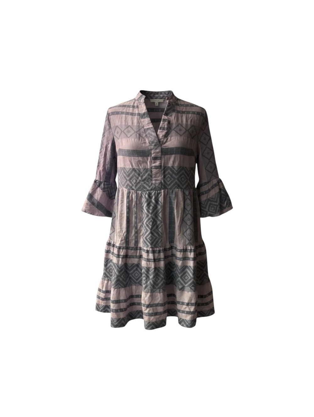 Fabrica 9 Geometric Patterned Tiered Dress, Size S